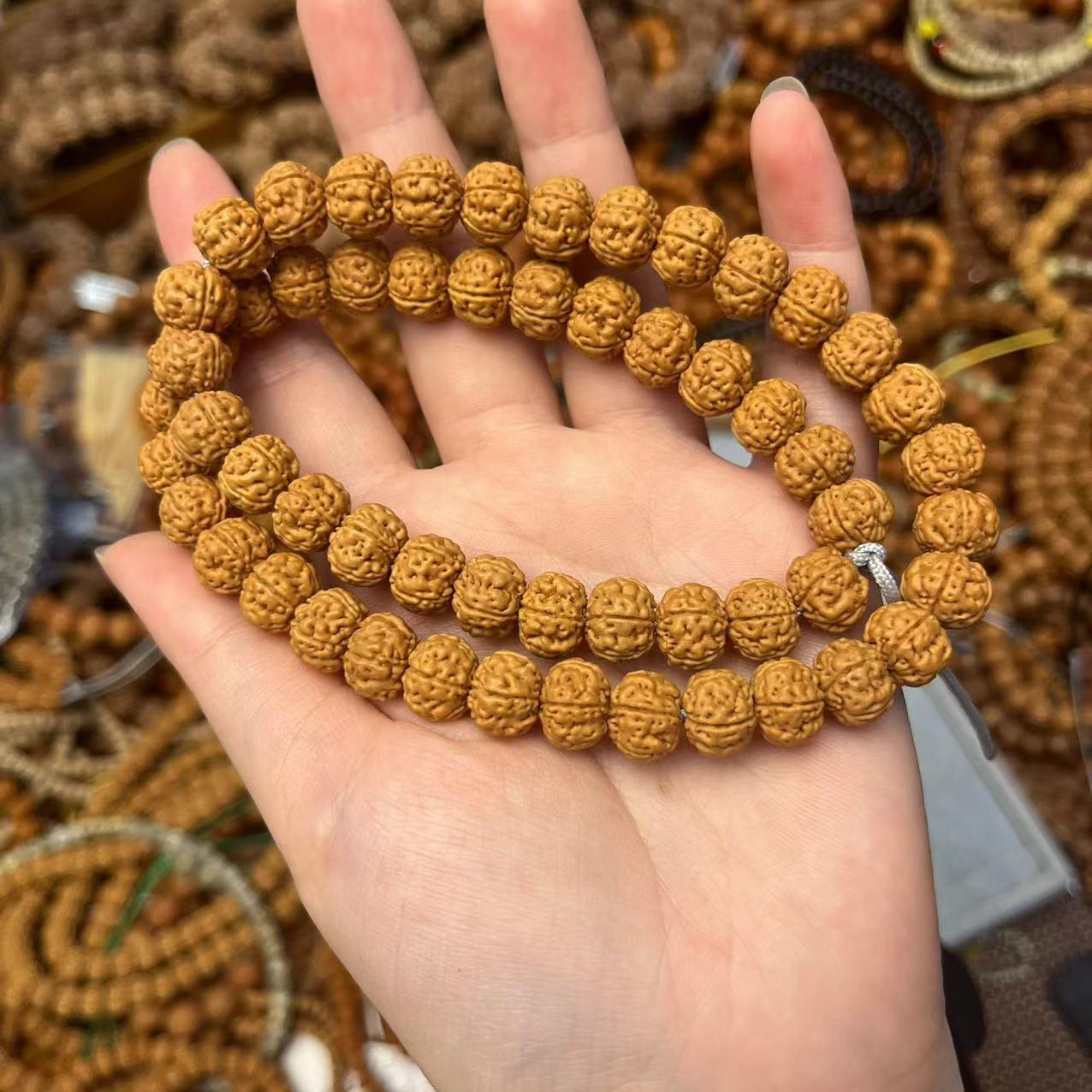 金刚菩提子手串盘玩尼泊尔爆肉菩提子文玩手持菩提双圈手串