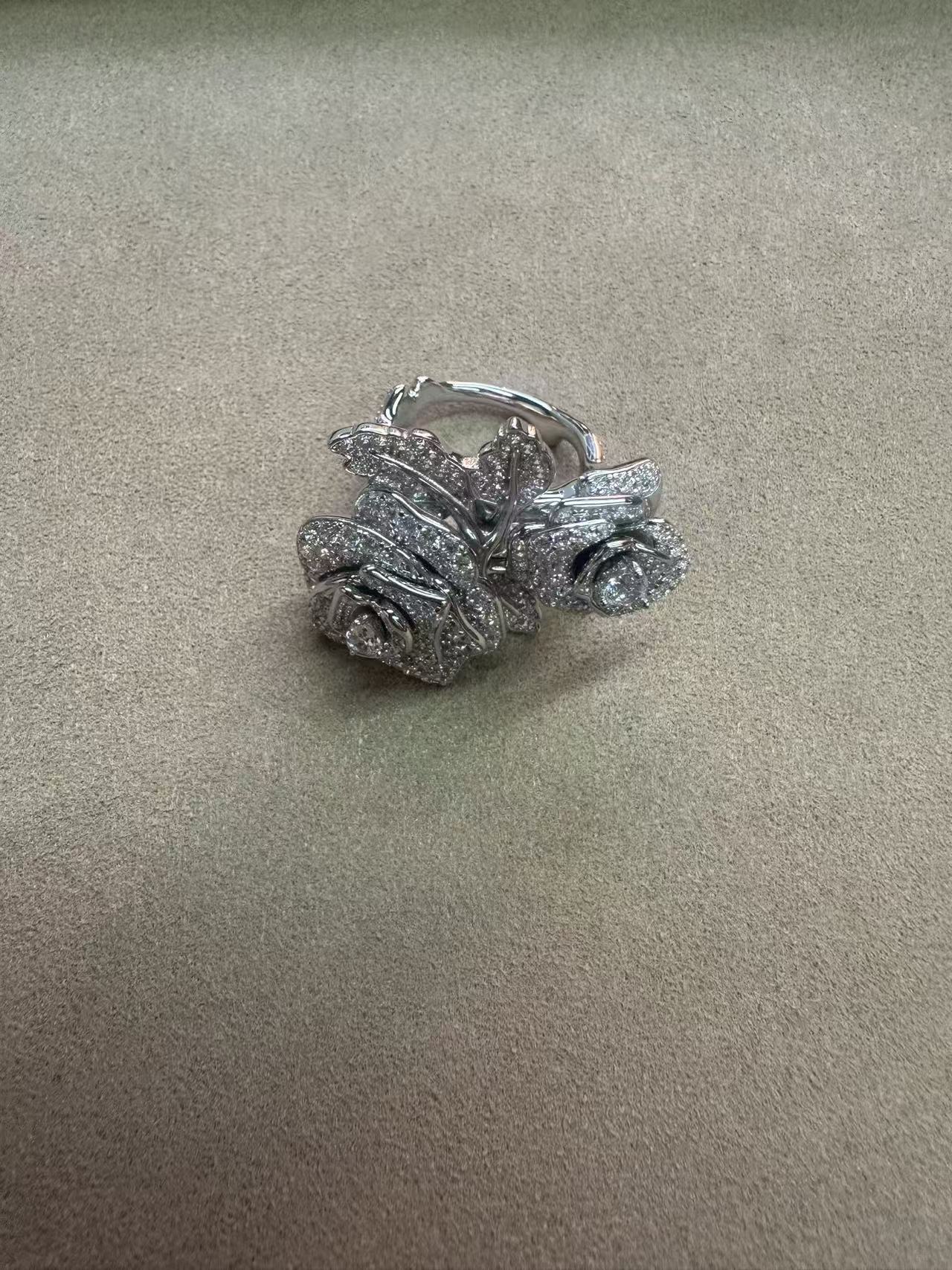 铜合金合成锆石戒指 【高】大公子双玫瑰戒指M1192