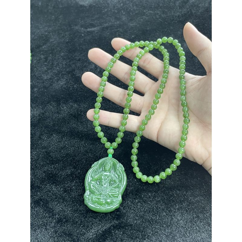 【小耿珠宝】和田玉碧玉观音牌/套（多样性发其一）