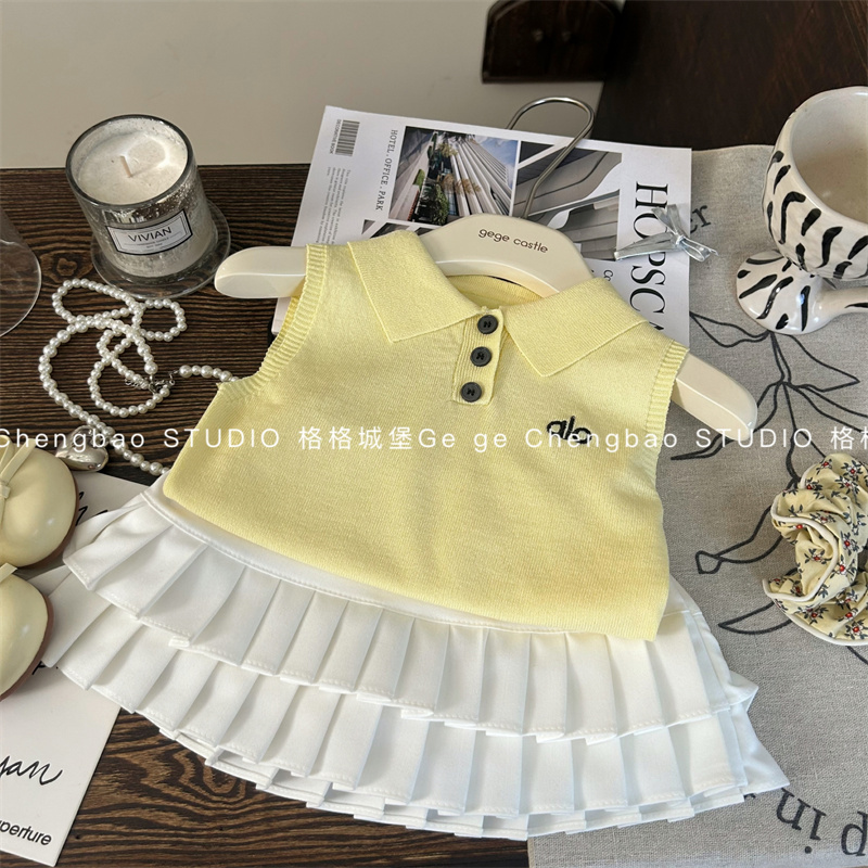 女童夏装套装2025新款洋气韩版女宝宝时髦夏季两件套C293