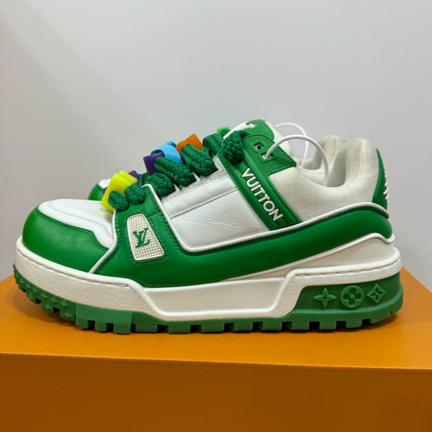 95新 LouisVuitton/路易威登 41码 trainer 白绿胖丁 时尚板鞋