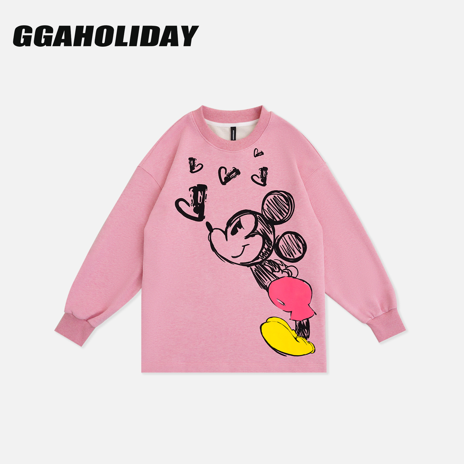 GGAHOLIDAY秋冬时尚宽松复古立体素描休闲潮流百搭显瘦卫衣153223