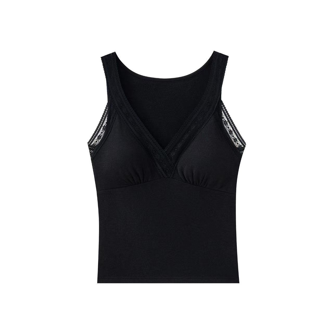 【黑白灰三色 蕾丝美背】蕾丝保暖吊带背心