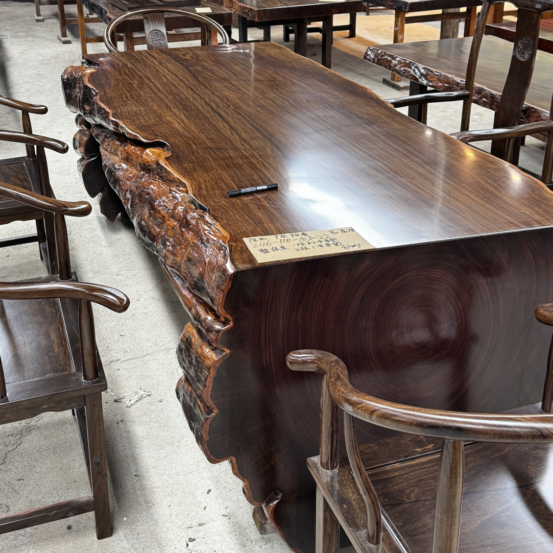 所罗门大叶紫檀246-107-22一把官帽三把圈椅，包邮