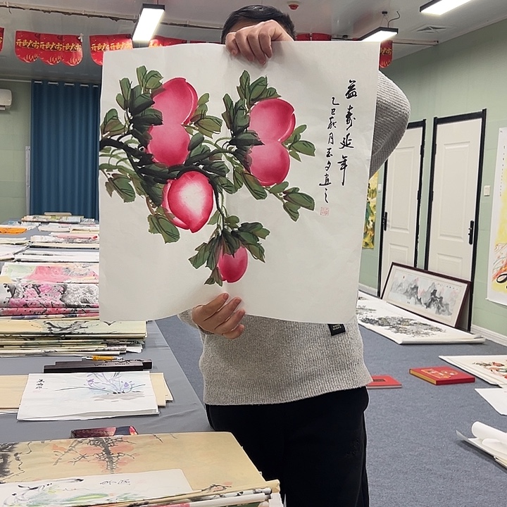 国画我们一起加油努力