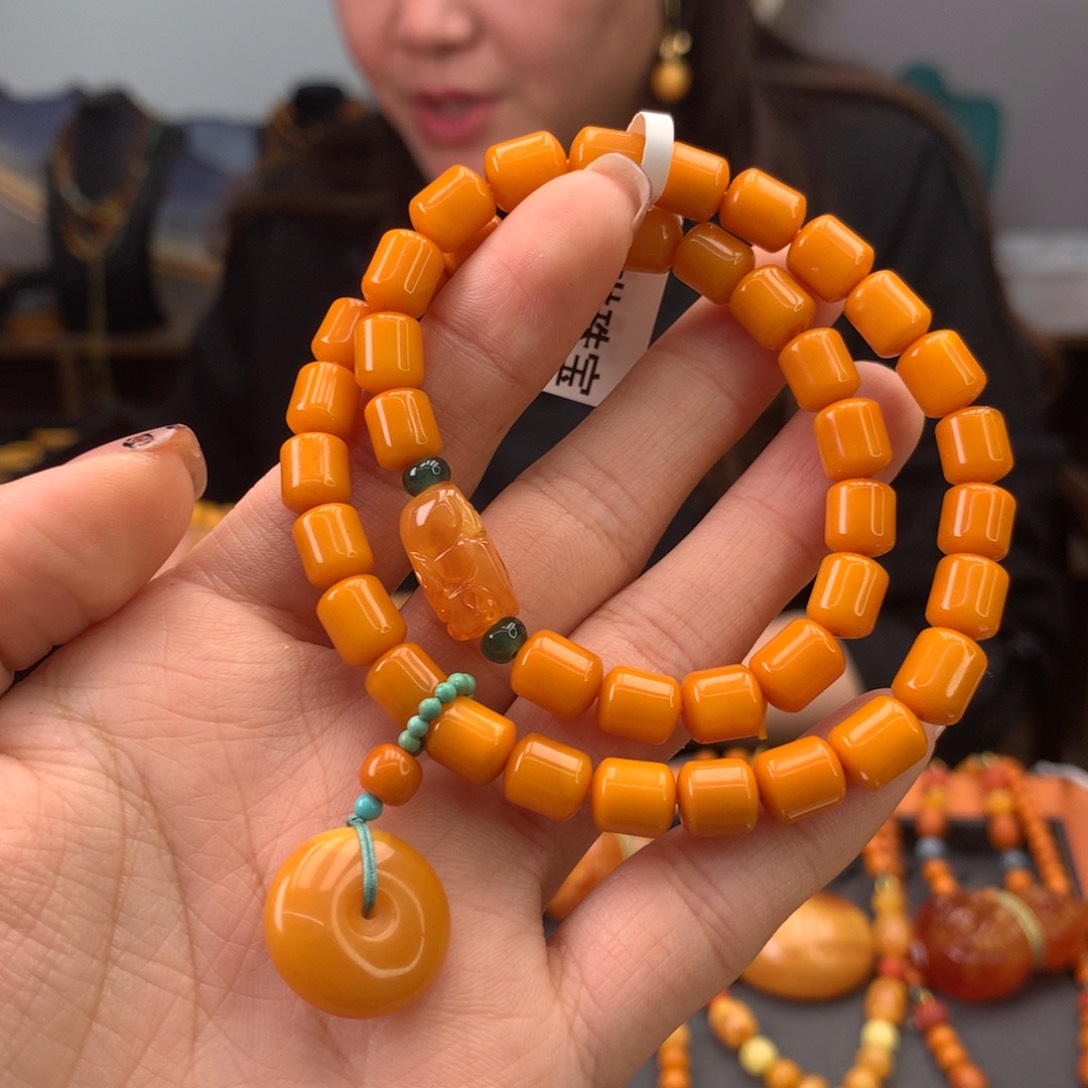 蜜蜡手串未镶嵌天然