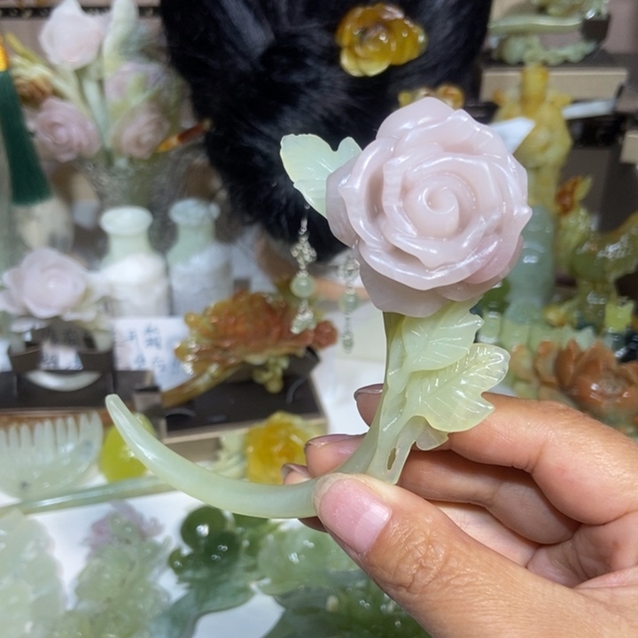 未镶嵌蛇纹石玉发饰