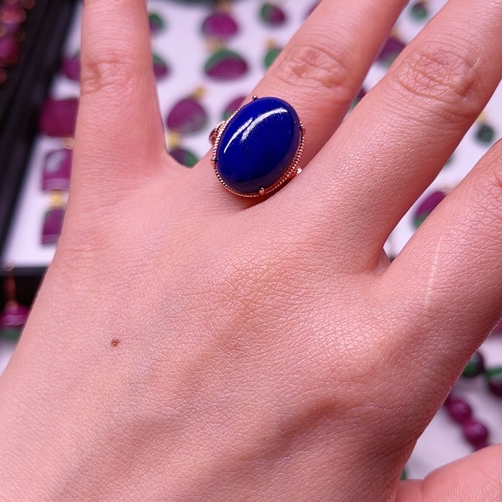 红宝石戒指青银S925镶嵌