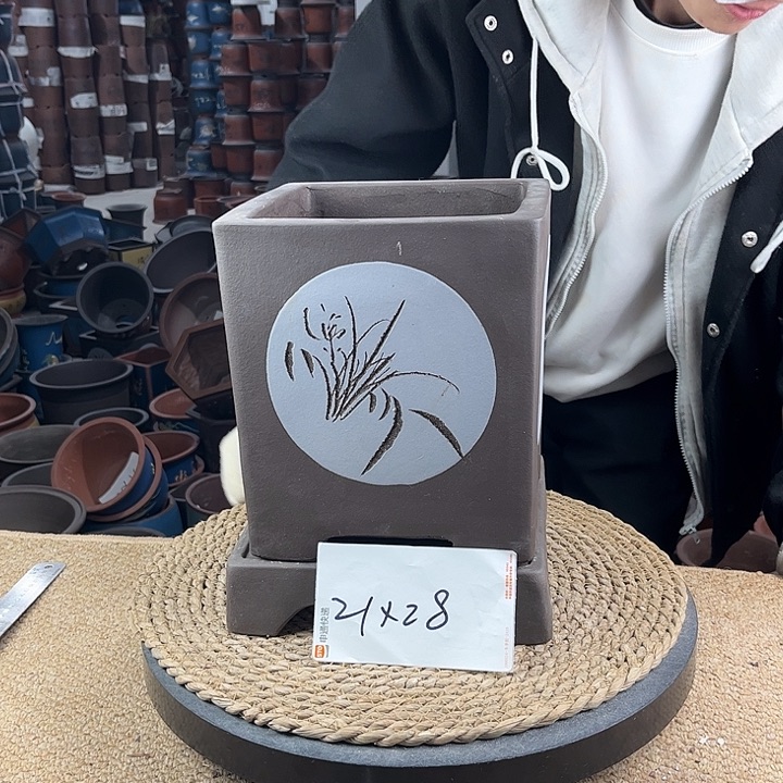 红陶紫砂花盆紫砂