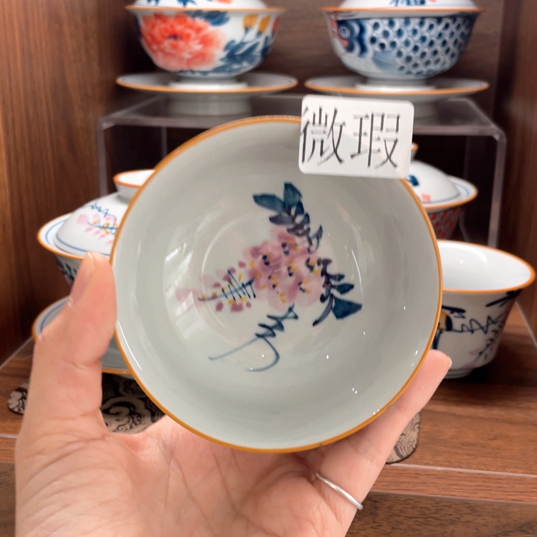 微瑕釉下彩纯手绘