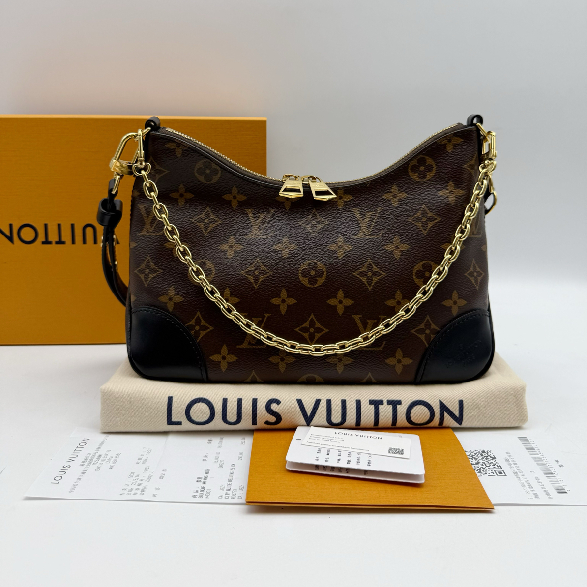 95新 LouisVuitton/路易威登 新款牛角包 Boulogne单肩包42803