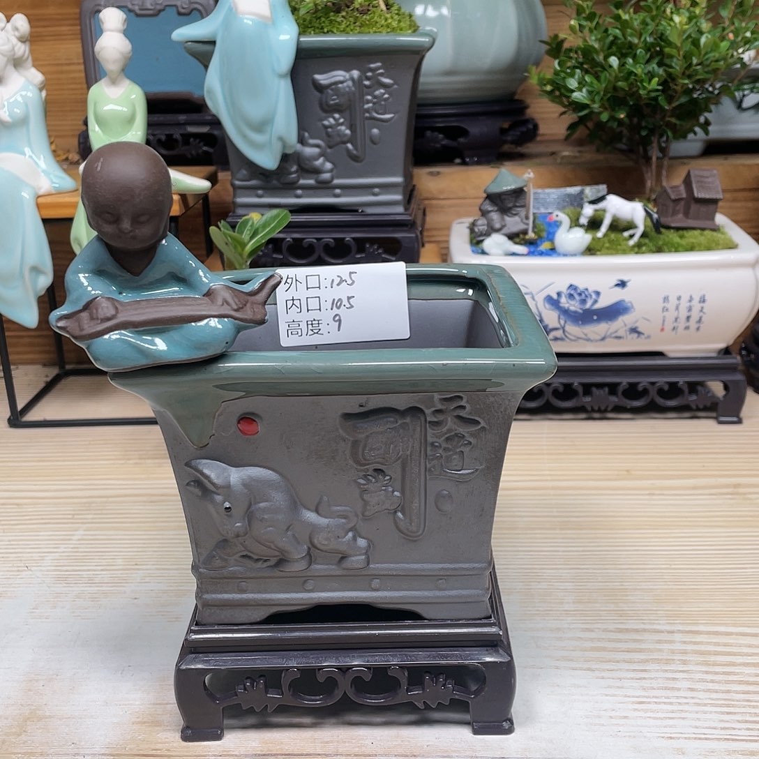 紫砂花盆陶瓷艺术花盆陶瓷