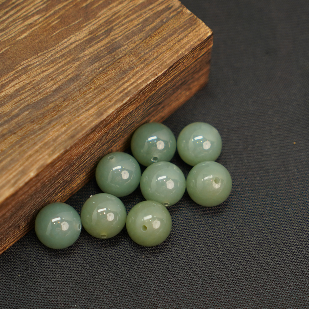 【发1颗】12MM+和田玉散珠DIY文玩珠宝HTY44