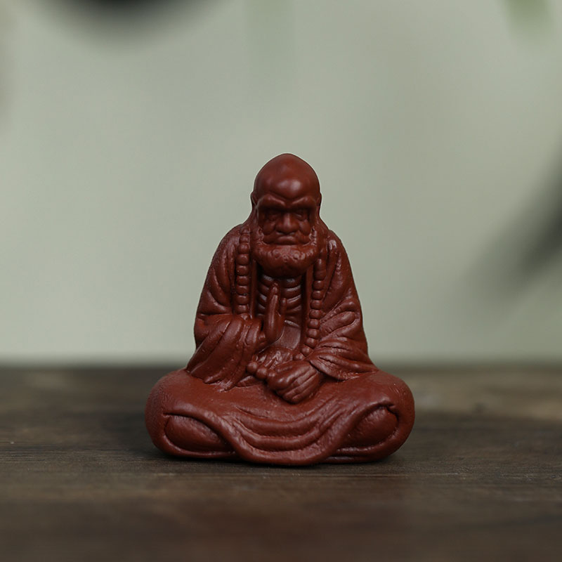 【达摩】原矿朱泥  高度7cm左右 宜兴紫砂茶宠 手工制作