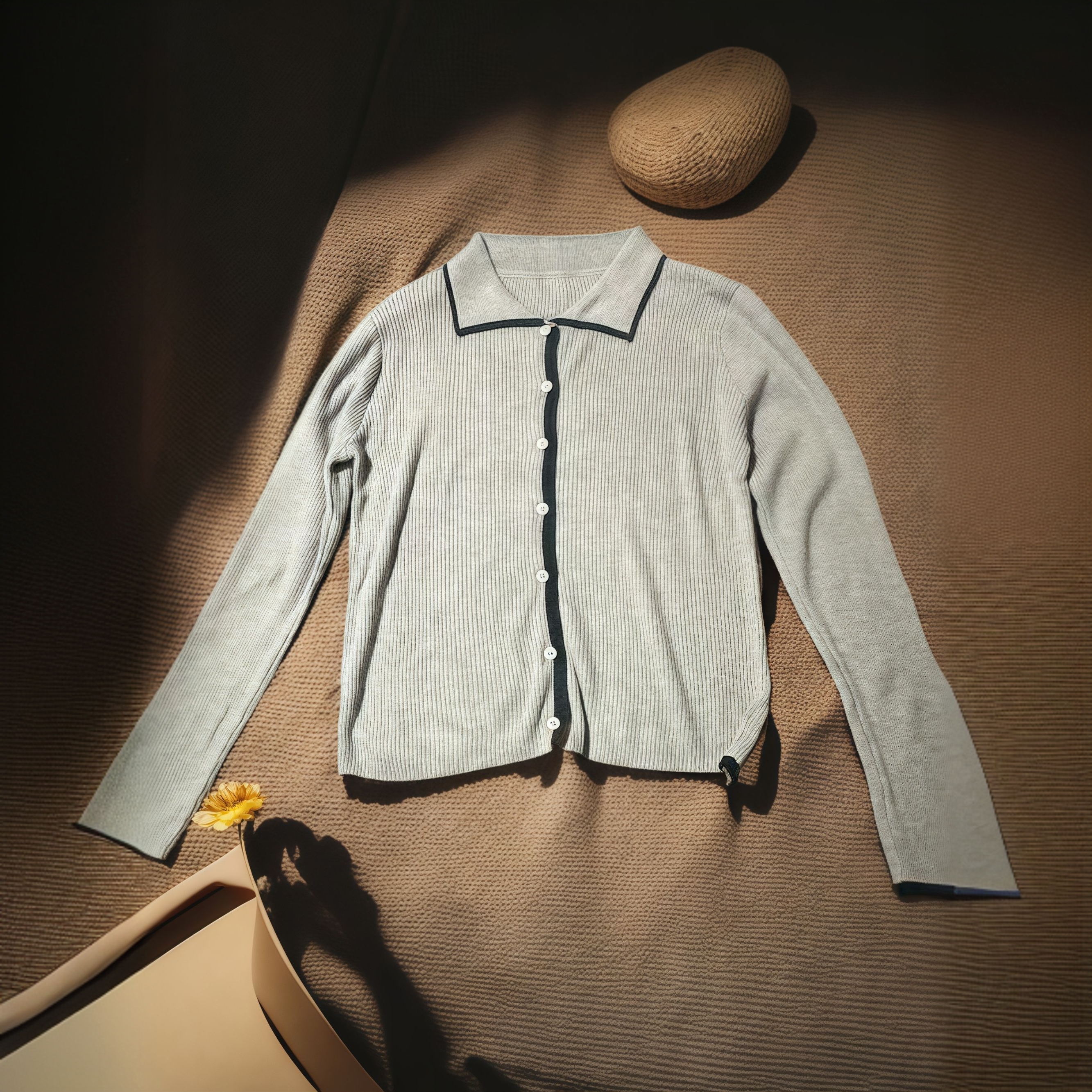 时尚百搭休闲女士短款气质轻奢针织衫1017