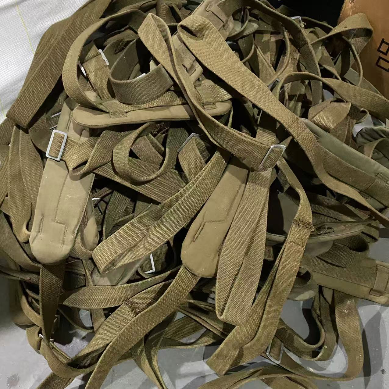 老货两根厚款敞口耐磨包带尼龙绳背带