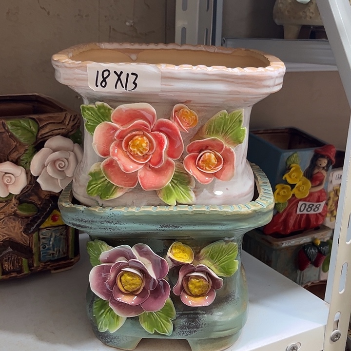 紫砂花盆粗陶材质多肉花盆