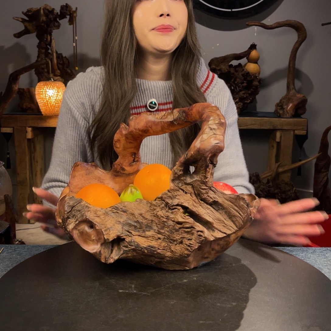 柚木7号紫柚木硬木手作果篮