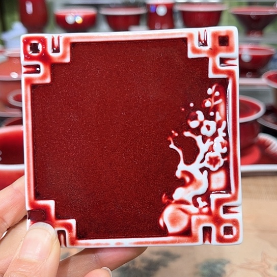 景德镇陶瓷红马坊杯垫