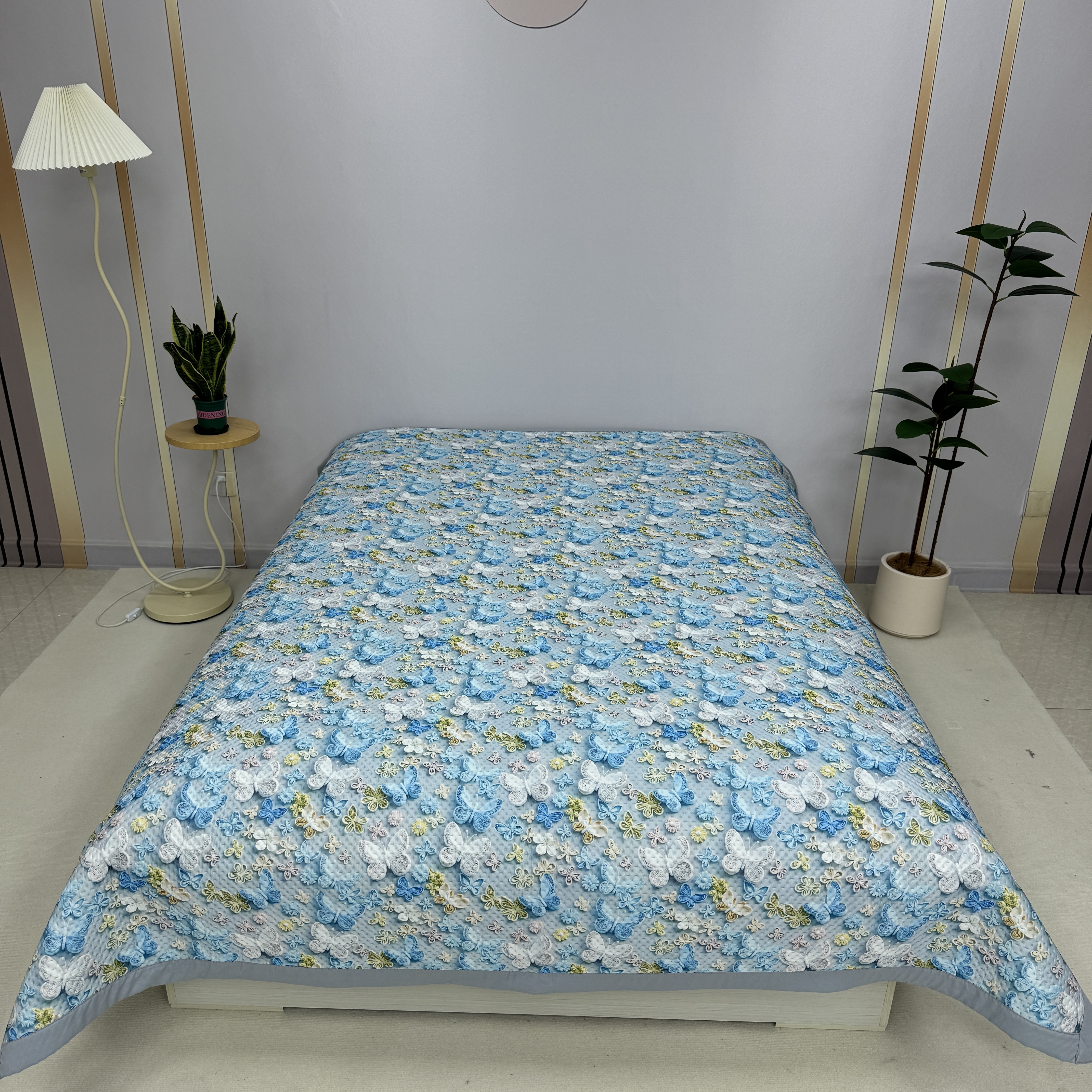 蝴蝶花园200*230cm±5凉席夏季冰丝床盖加厚恒温软席子防滑水洗