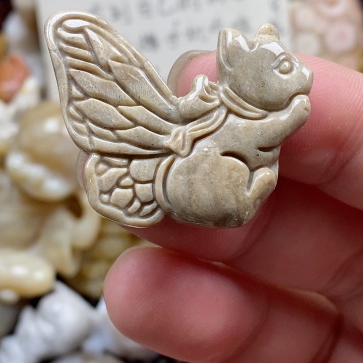 颈饰未镶嵌硅化珊瑚（珊瑚玉）小