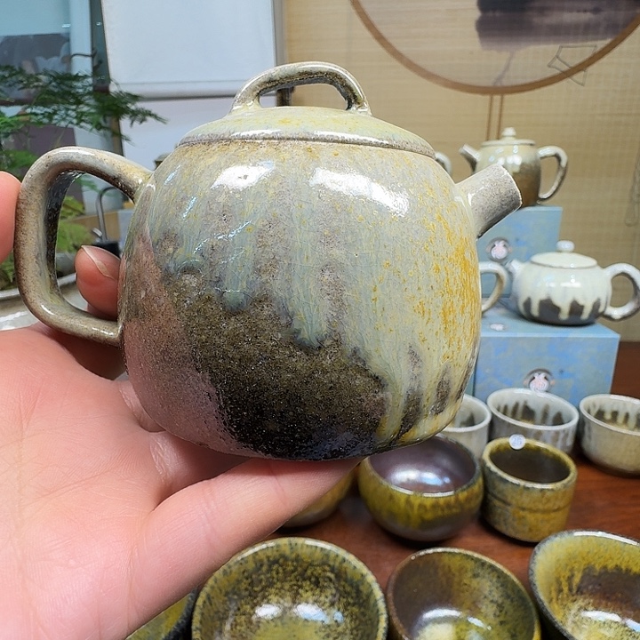壶***】建水紫陶白泥柴烧壶大瑕