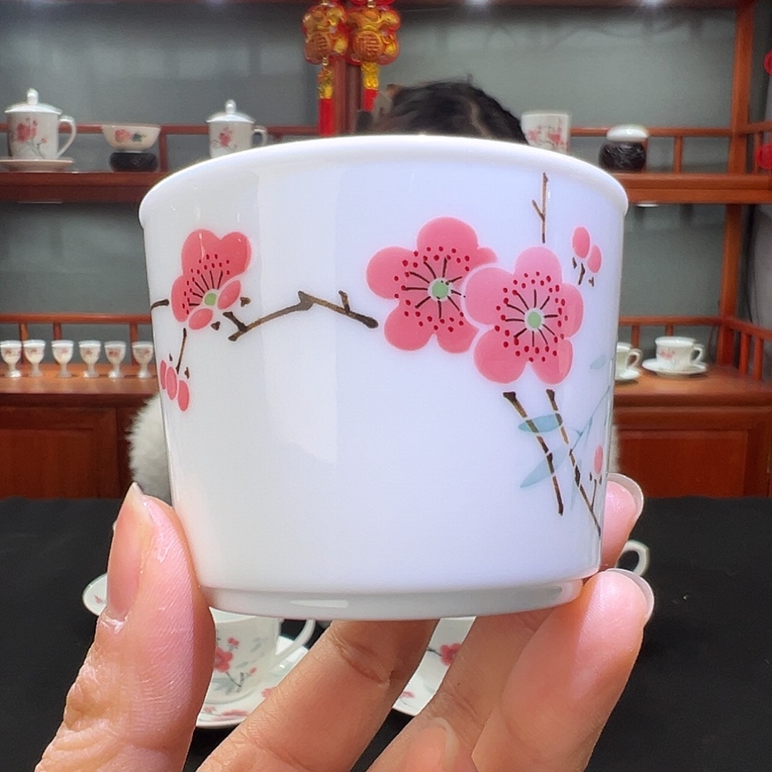 翠竹红梅书卷杯杯