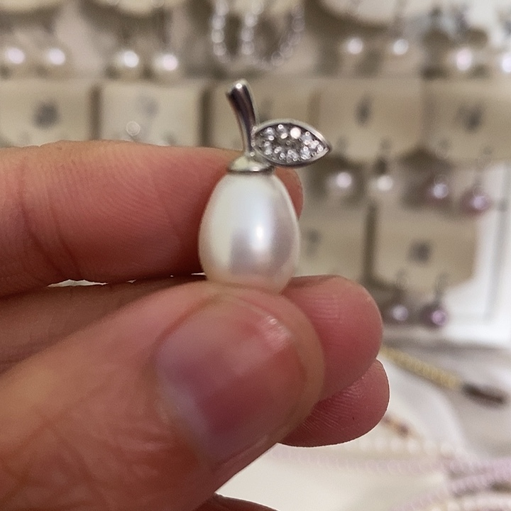 淡水珍珠耳饰银S925镶嵌