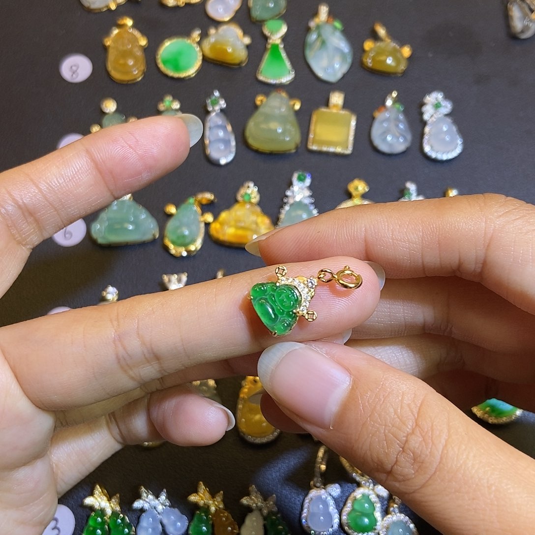 翡翠银S925镶嵌吊坠(不含链)