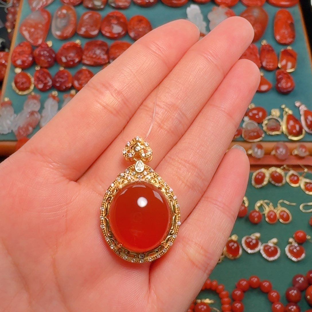 南红玛瑙南红银S925镶嵌