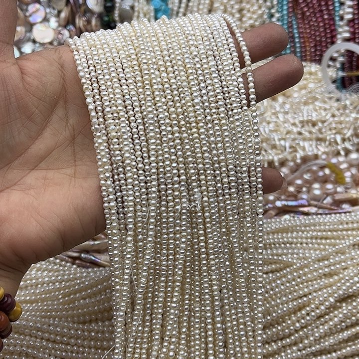 玛瑙/玉髓未镶嵌珠宝半成品一条3mm左右珍珠