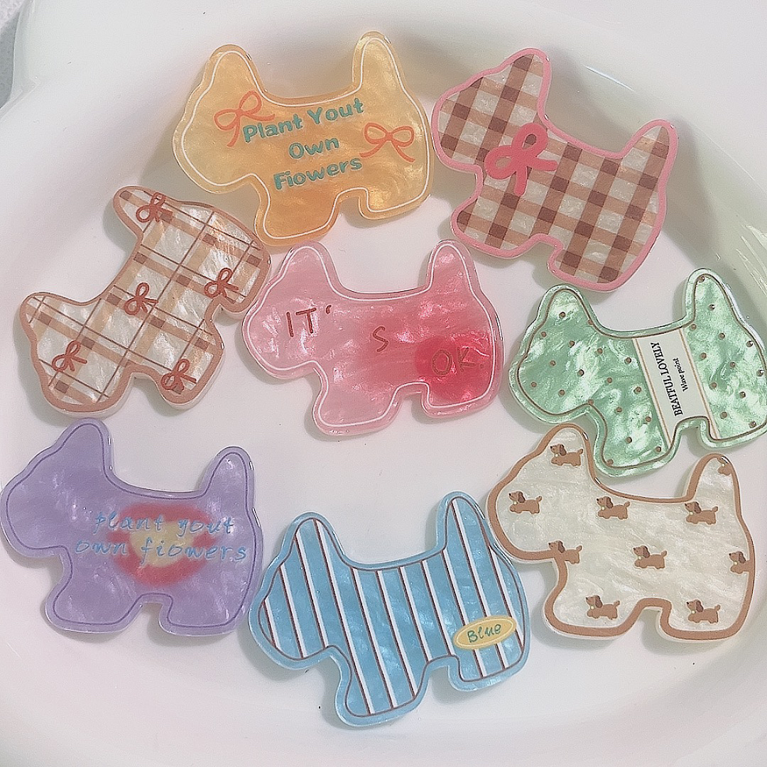 无孔和诗家diy发夹发圈贴片亚克力片片手机壳胸针配件