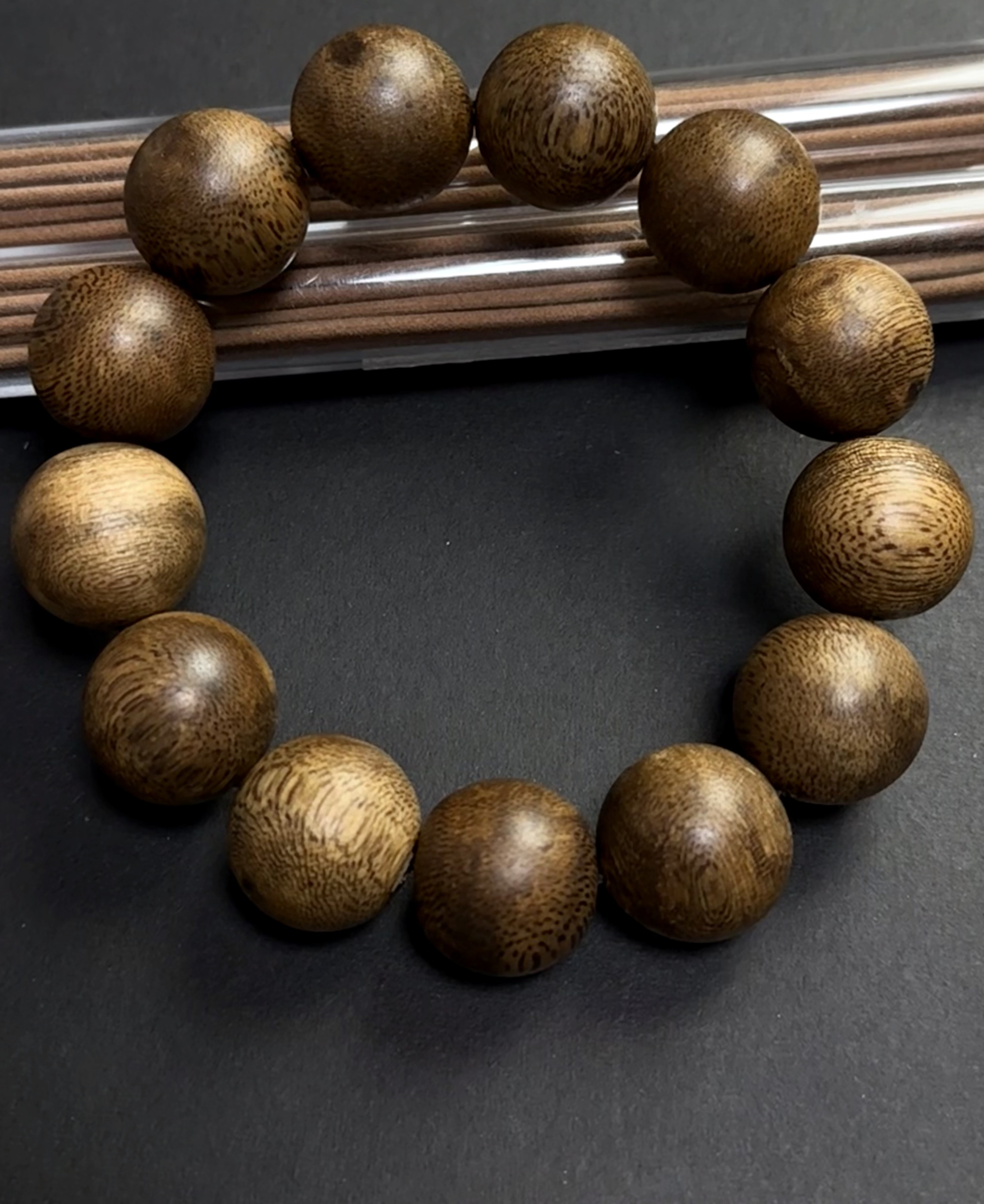 沉香莺歌绿奇楠1.8cm圆珠单圈天然手串高品质爆款