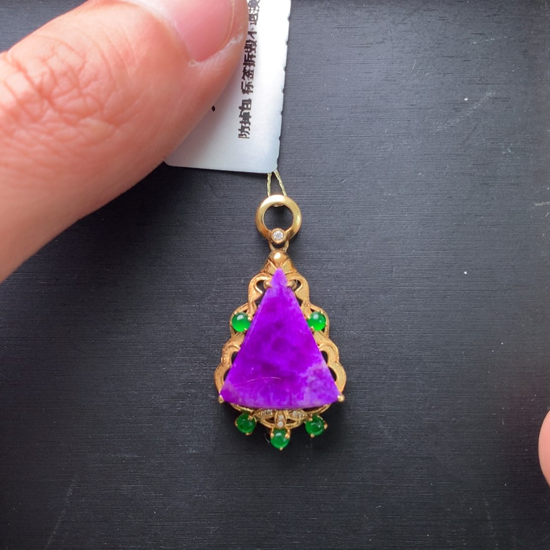 苏纪石（舒俱来）18K金镶嵌吊坠