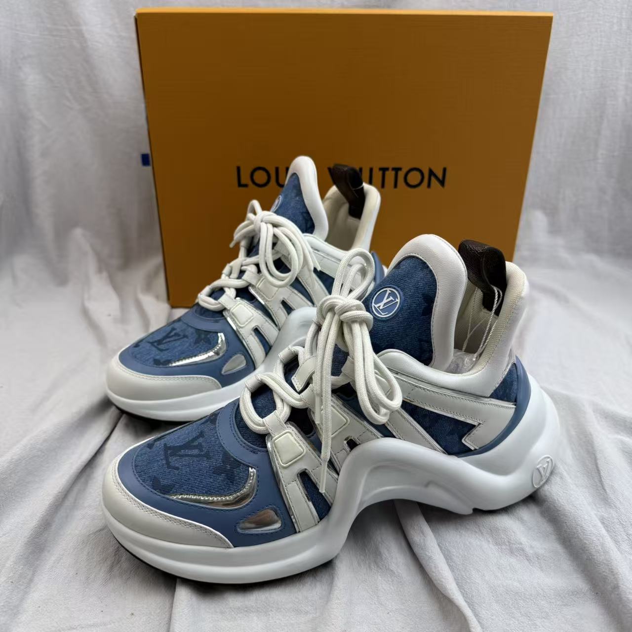 99新 LouisVuitton/路易威登 38.5/丹宁蓝牛仔拱桥老爹鞋xxs1427