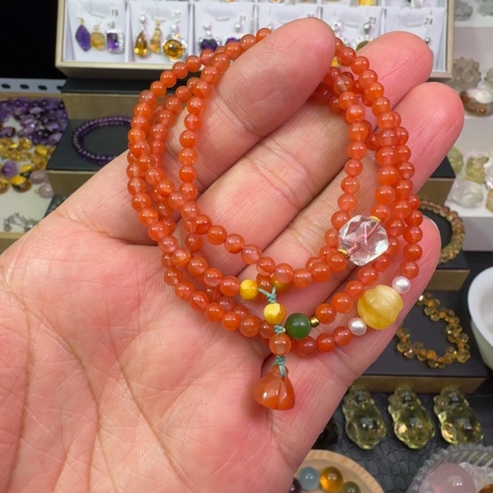 南红玛瑙手串未镶嵌多圈