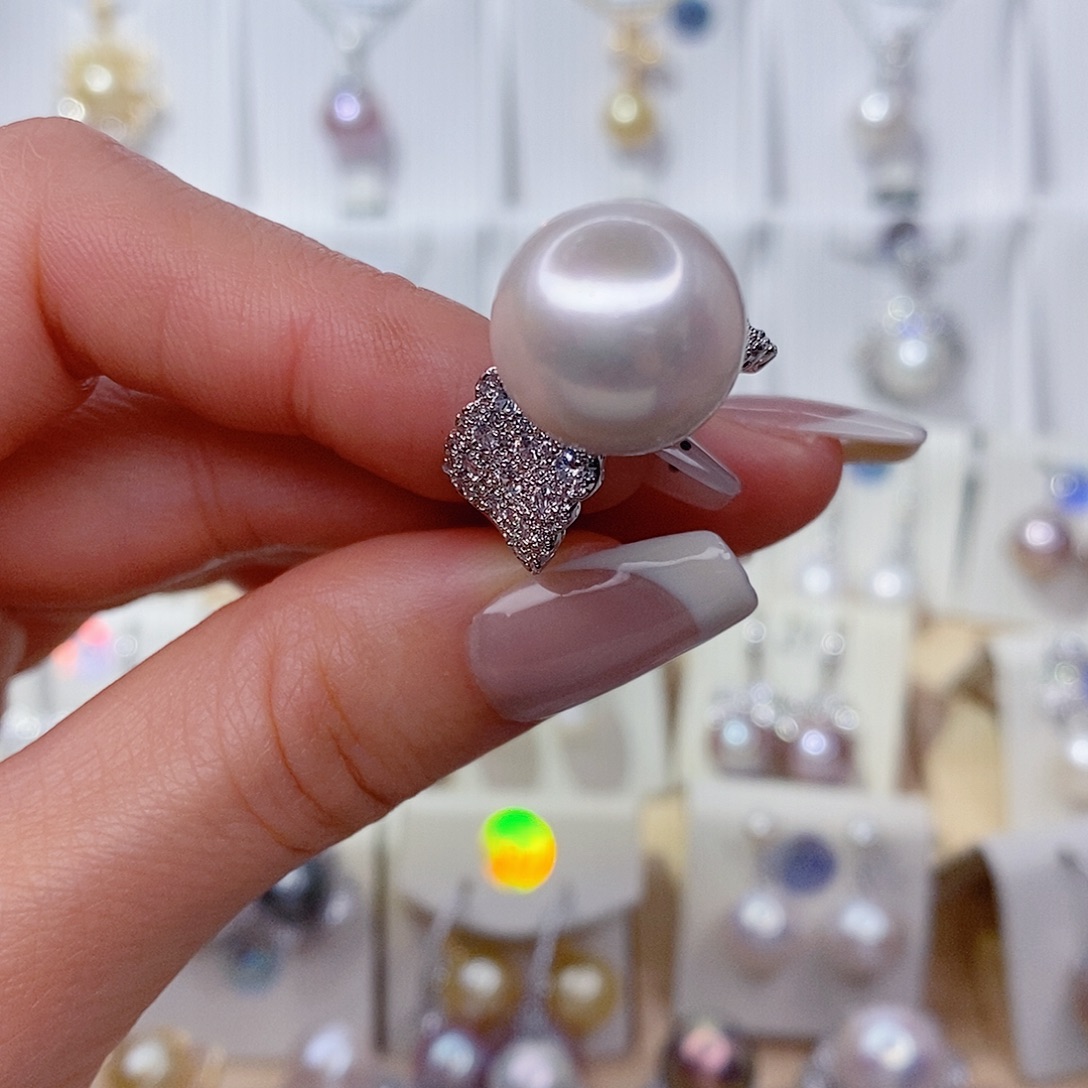 未镶嵌淡水珍珠戒指14➕