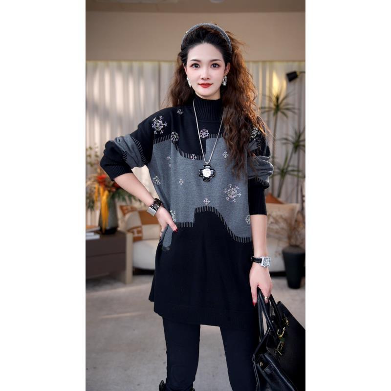 高端品质【飞星】冬季新款针织保暖洋气加厚毛衣上衣-3323#