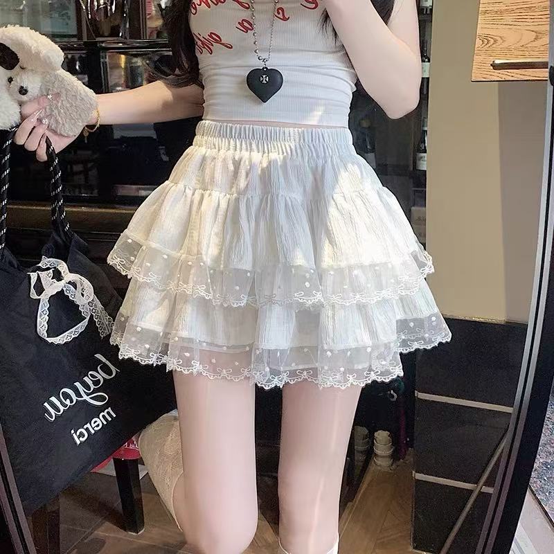 【蕾丝花边蛋糕裙】甜美春夏季新款纯欲风辣妹半身裙a字蓬蓬短裙子