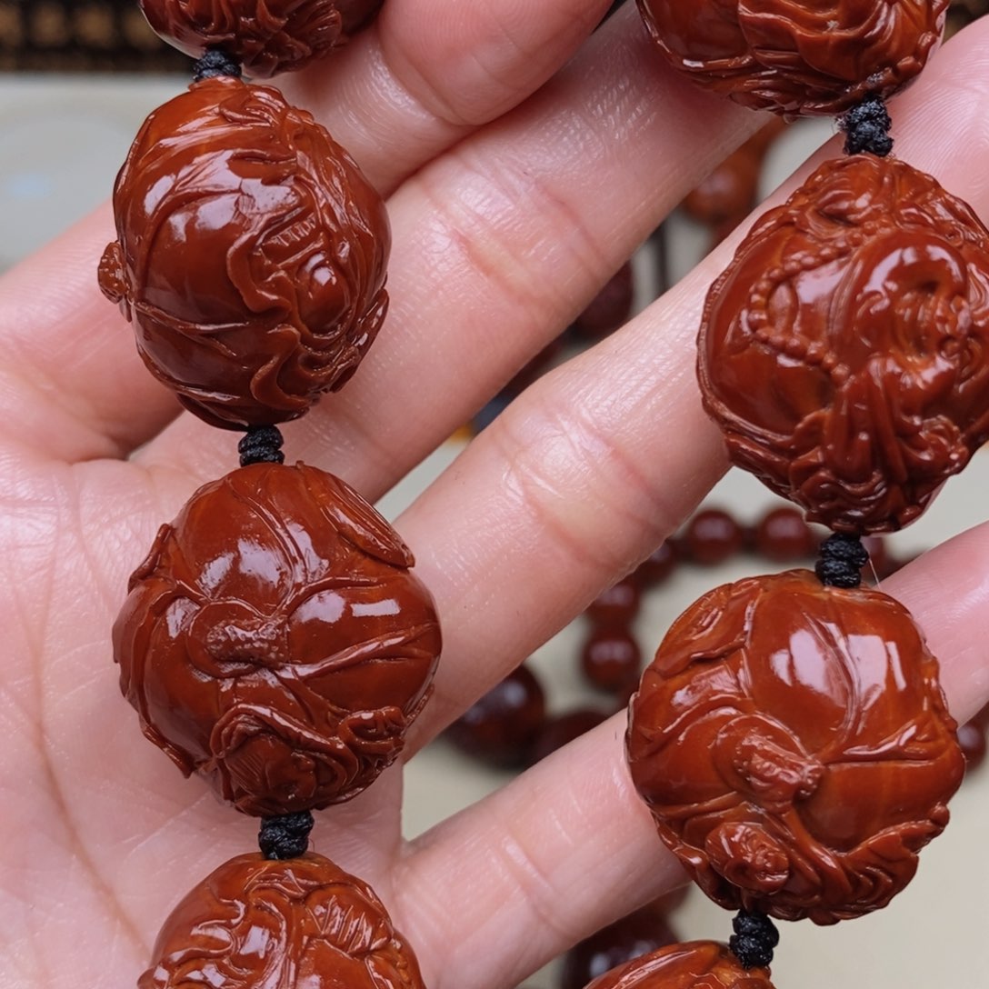橄榄核把件西****窗荷叶弥勒