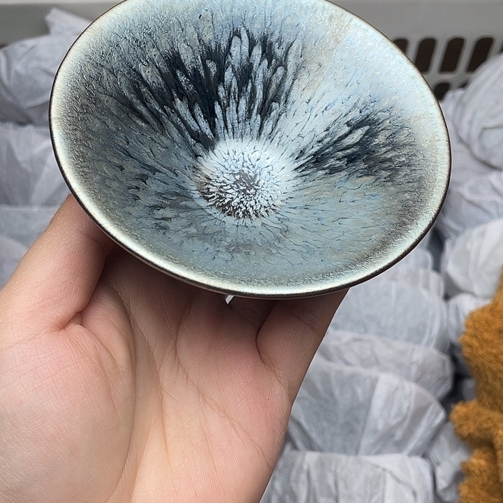 茶盏斗笠百花建盏主人杯