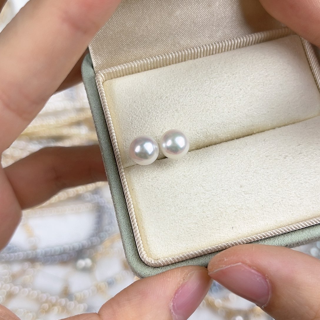 海水珍珠耳饰银S925镶嵌