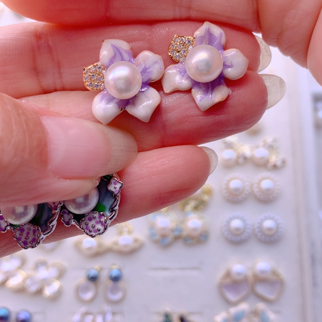 耳饰合金淡水珍珠