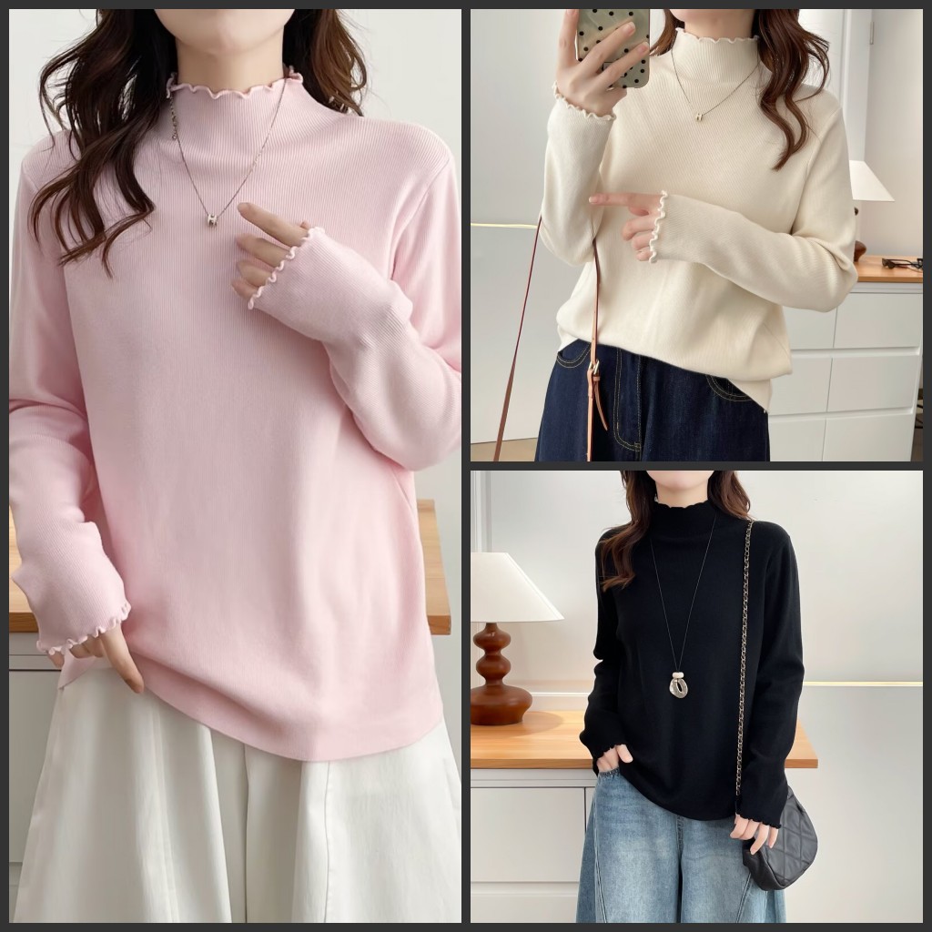 120-200斤大码女装胖mm冬装百搭显瘦简约纯色毛衣洋气冬季打底衫