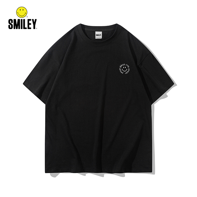 SMILEY红蓝花朵涂鸦短袖T恤