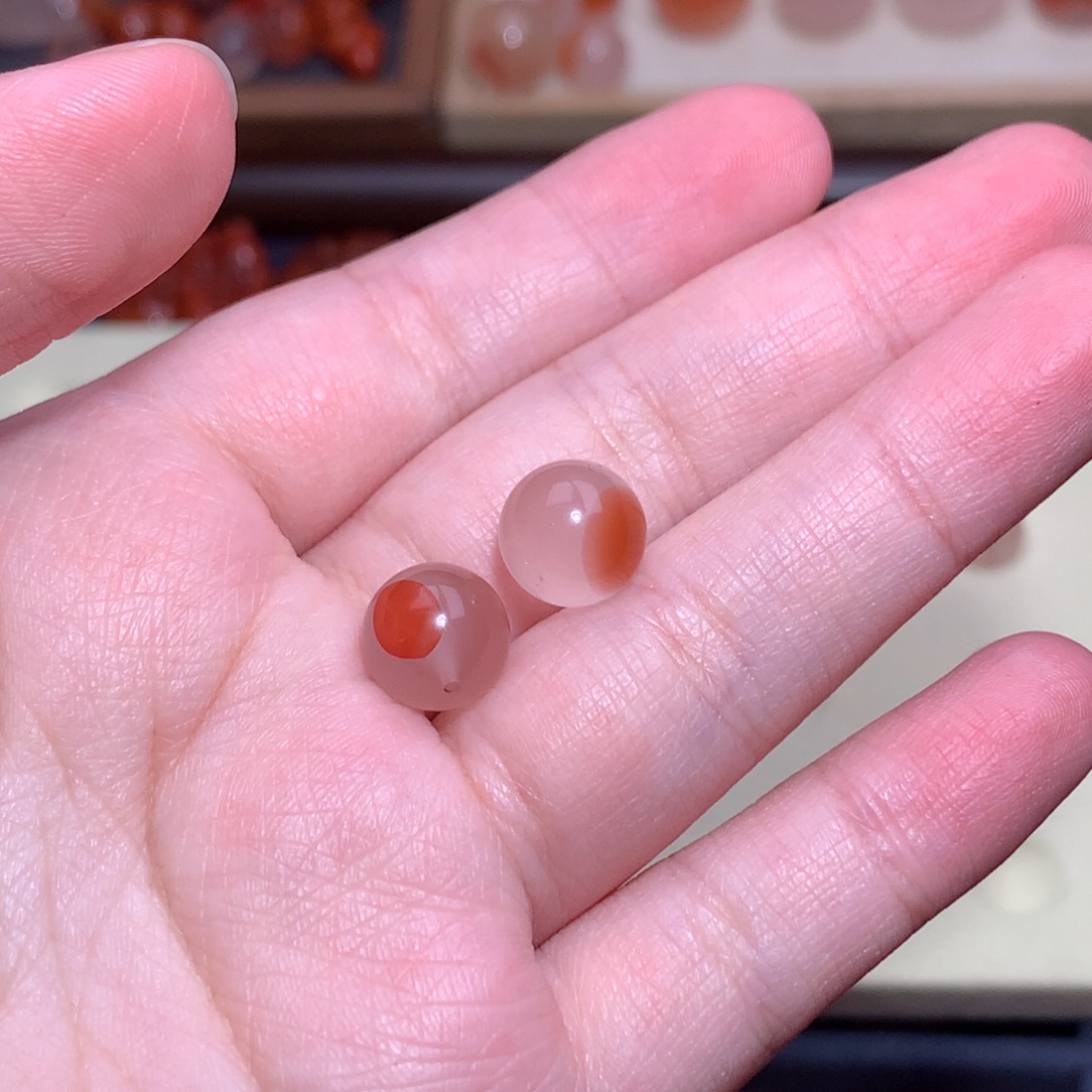 南红玛瑙未镶嵌珠宝半成品鸿运当头单珠组合