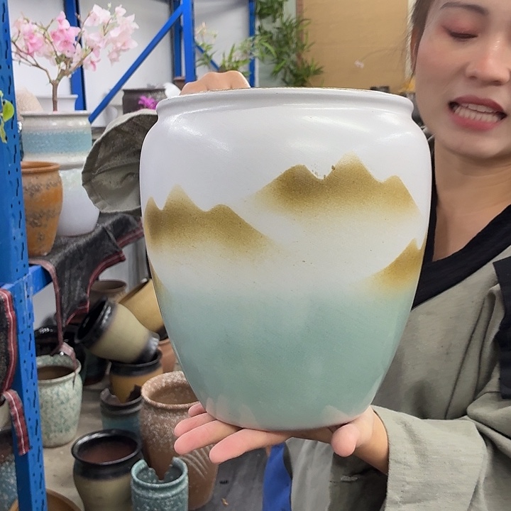 19-26 -粗陶花盆有孔