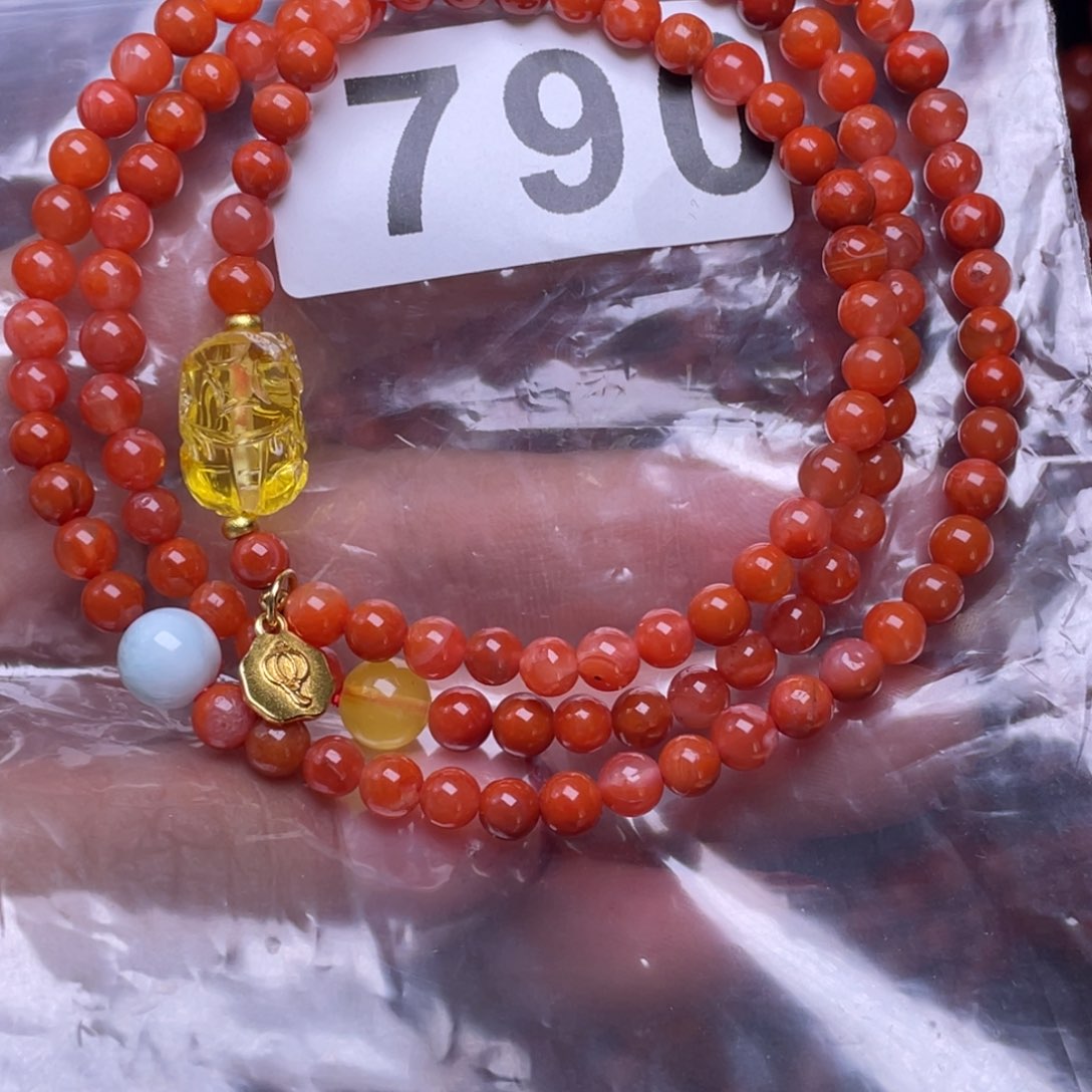 南红玛瑙未镶嵌手链