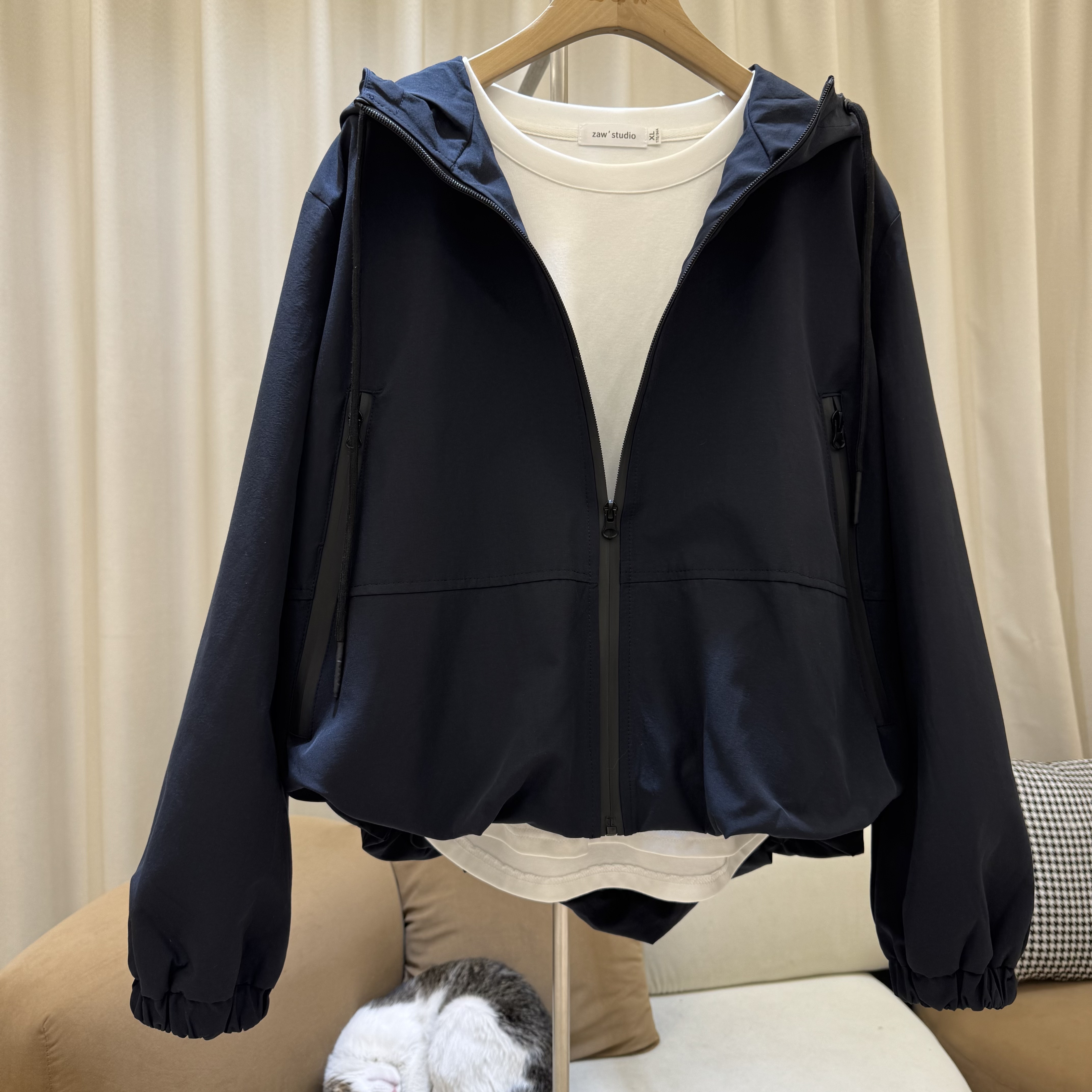 zaw大码女装外套女春秋胖mm显瘦不臃肿高级感夹克/25053