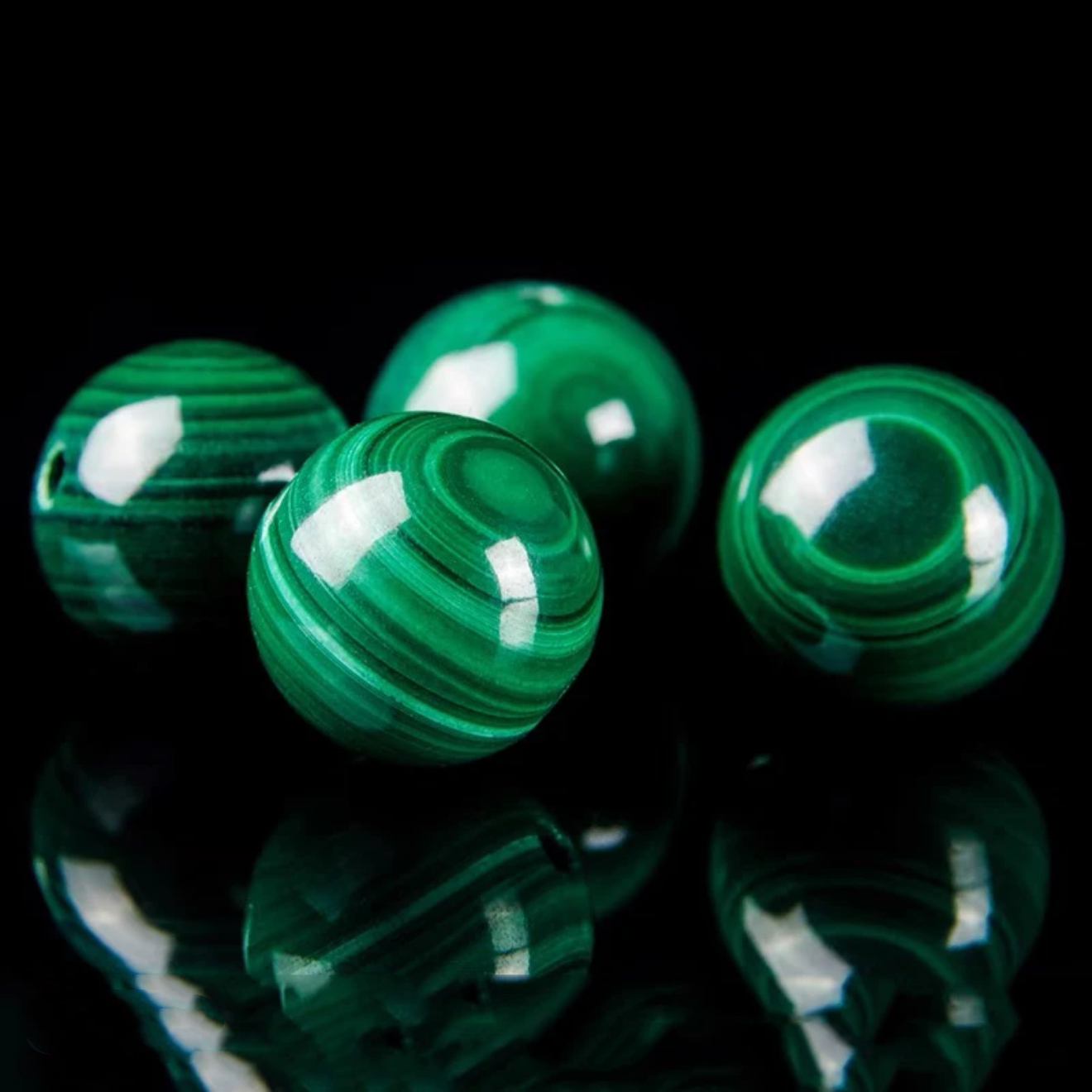 天然孔雀石单珠 散珠 圆珠 DIY手串串珠专用保真真品